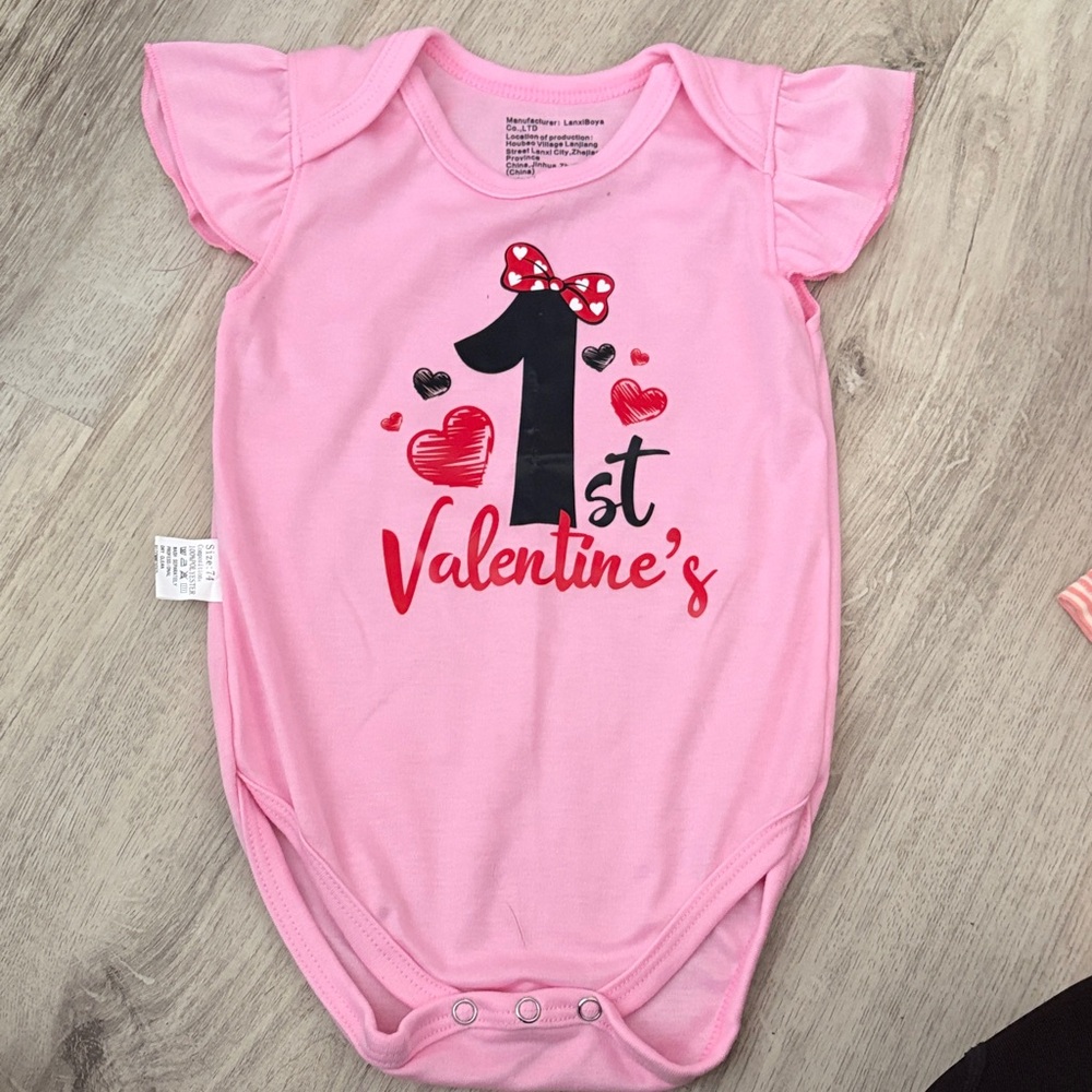 Adorable Pink Valentine's Bodysuit for Babies